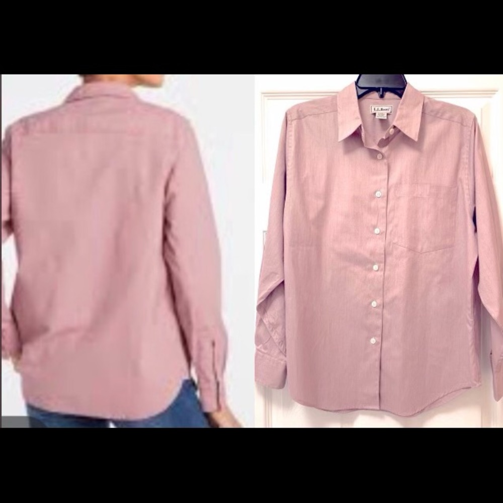 Long Sleeve Button Down Shirt Pink M NWT